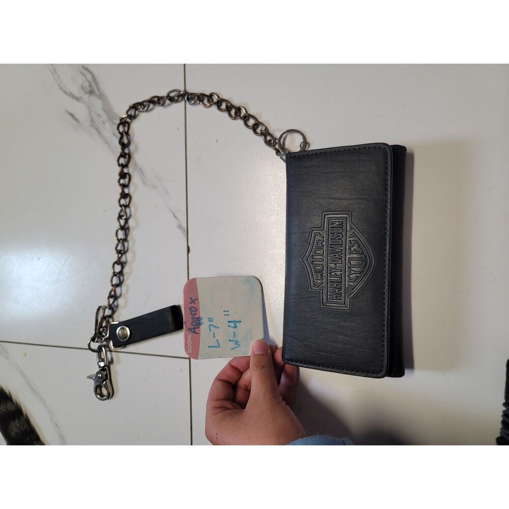 Harley Davidson tri-fold long leather wallet